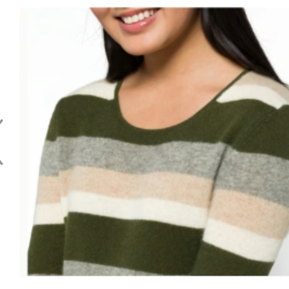 41 Hawthorn,NWT, Rella Cashmere Striped Multicolor Crewneck Sweater 3X